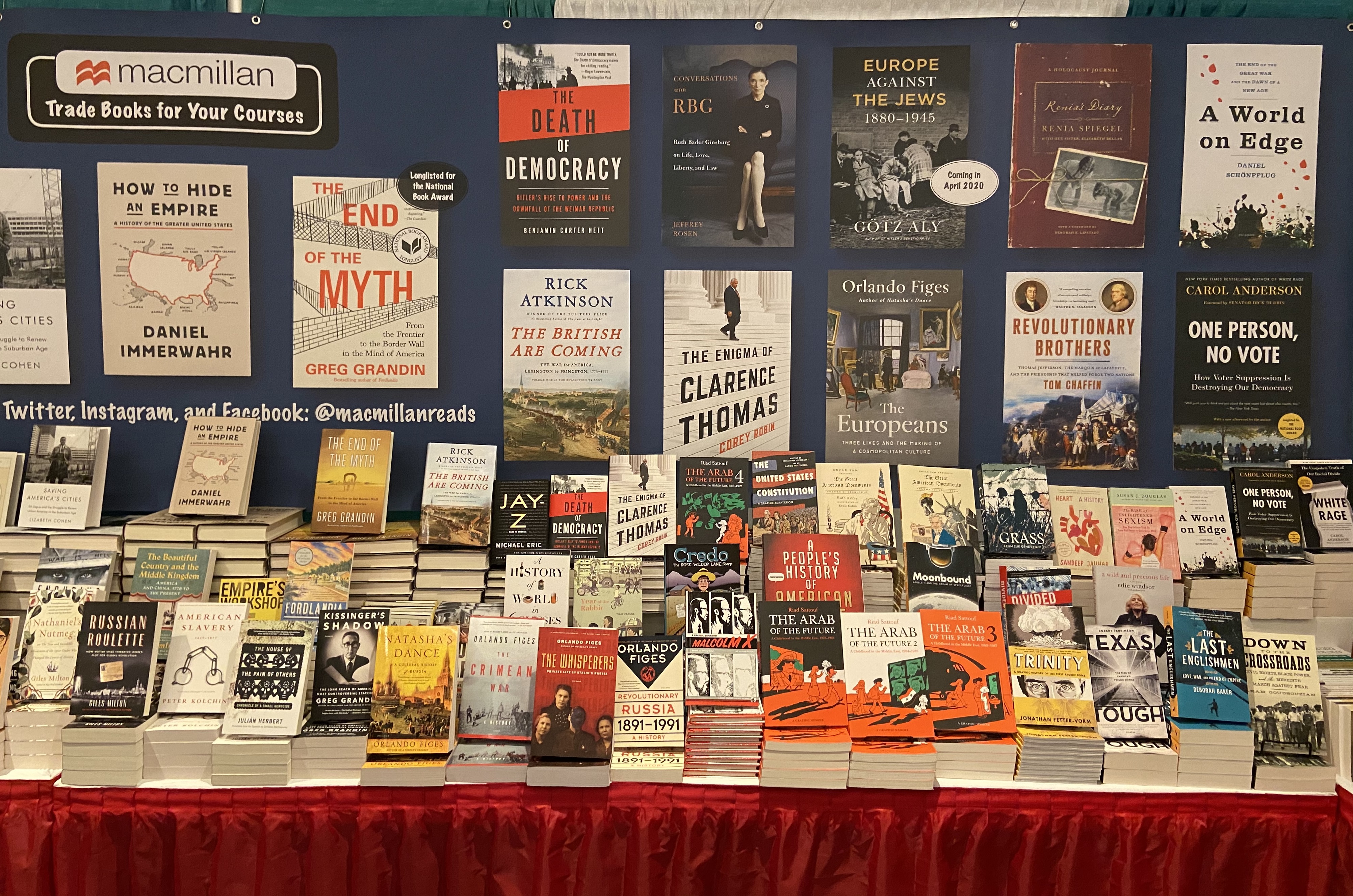 Exhibit booth filled with books