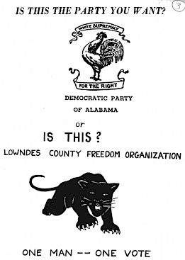 Another election pamphlet saying 'Is this the party you want?' Featuring the aforementioned rooster image with the phrase 'White Supremacy for the Right' followed by the phrase 'IS this?' with the Black Panther image. 