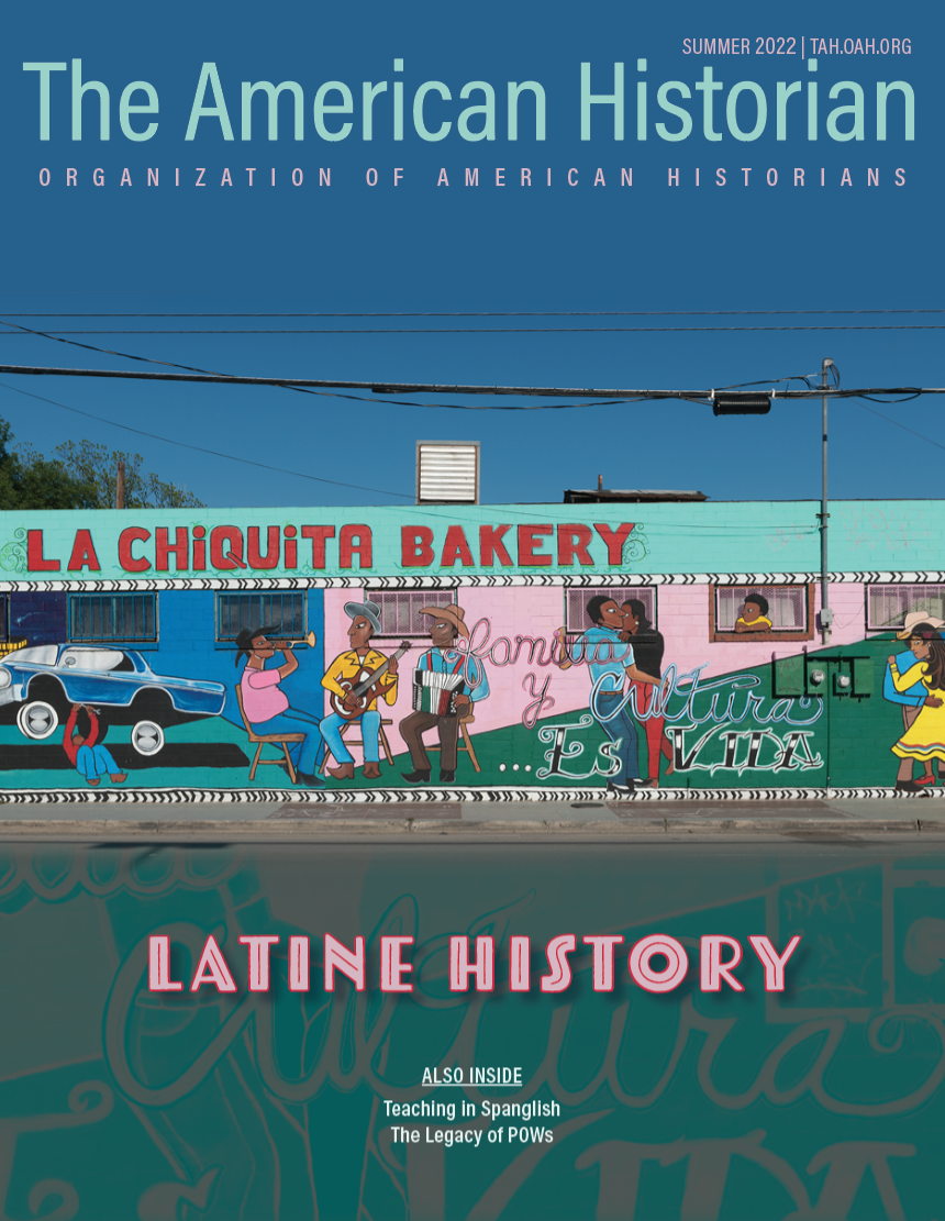 Cover image with link to The American Historian issue for Latine History