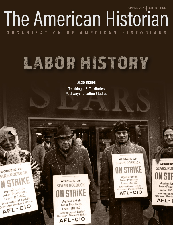 Cover image with link to The American Historian issue for Labor History