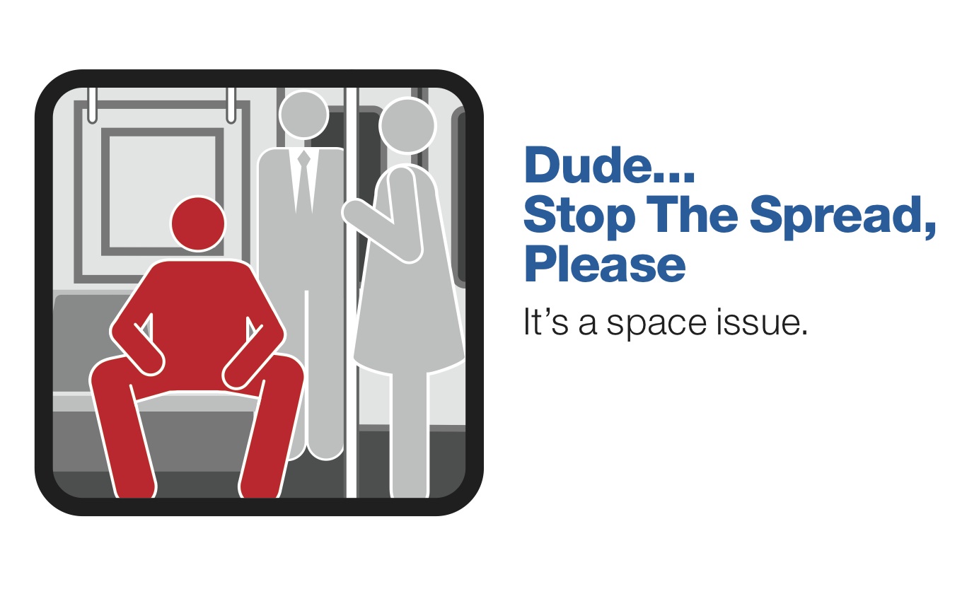 Emma G. Fitzsimmons, “A Scourge Is Spreading. M.T.A.’s Cure? Dude, Close Your Legs,” New York Times, Dec. 20, 2014, available at http://www.nytimes.com/2014/12/21/nyregion/MTA-targets-manspreading-on-new-york-city-subways.html?_r=0