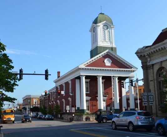 View of Jefferson County Courthouse looking northeast, 2019. NPS Photo/Susan Cianci Salvatore